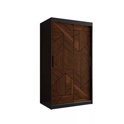 Skříň s posuvnými dveřmi MADELEIN 2 - šířka 100 cm, černá / ořech