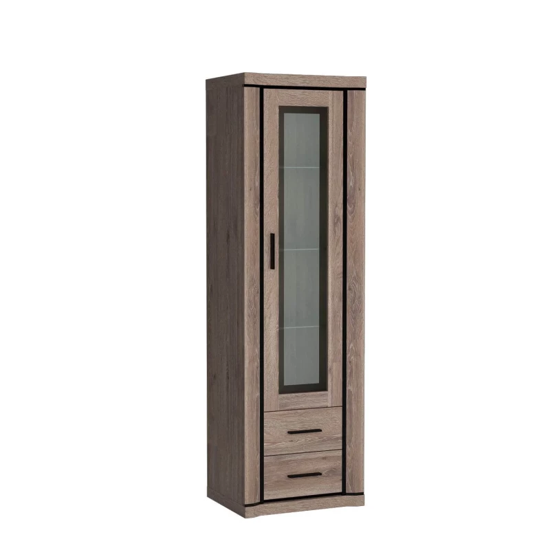 Úzká vitrína AIRA - dub lanýž