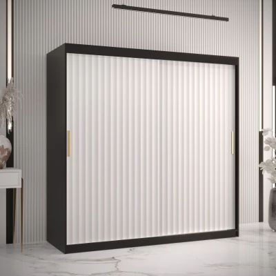 Šatní skříň RADKIN 1 - šířka 180 cm, černá / bílá