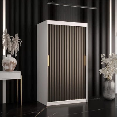 Šatní skříň RADKIN 1 - šířka 100 cm, bílá / černá