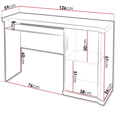PC stolek AIRA - dub lanýž