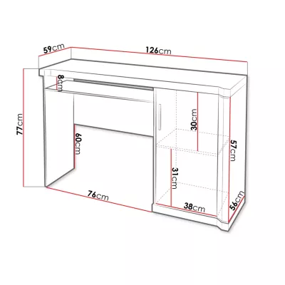 PC stolek AIRA - dub lanýž