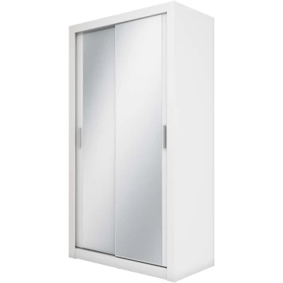 Šatní skříň se zrcadlem 120 cm NALDO 9 - bílá