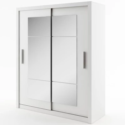 Zrcadlová šatní skříň 180 cm NALDO 3 - bílá