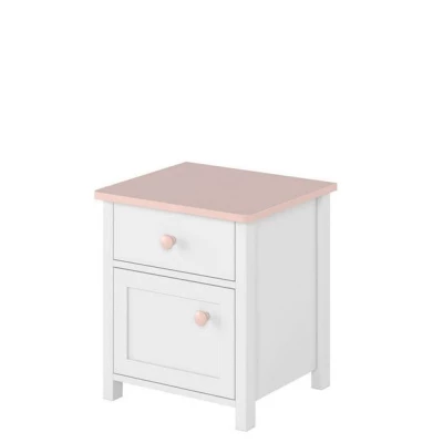 Noční stolek do dívčího pokoje LALI - bílý / růžový