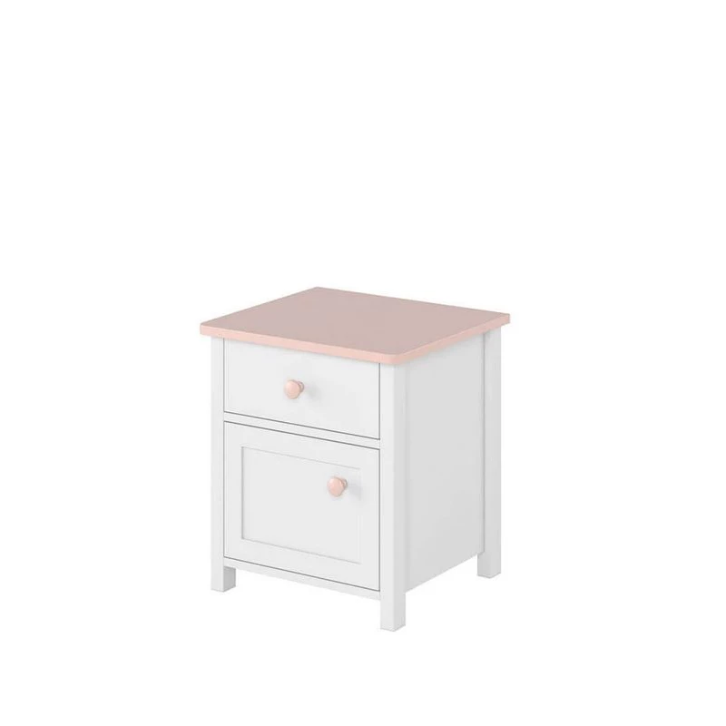 Noční stolek do dívčího pokoje LALI - bílý / růžový