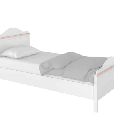 Dětská postel s matrací LALI - 90x200, bílá / růžová
