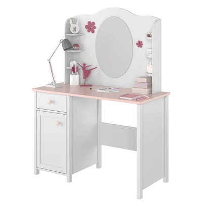 Nástavec se zrcadlem LALI - bílý / růžový