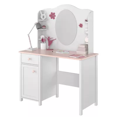 Nástavec se zrcadlem LALI - bílý / růžový