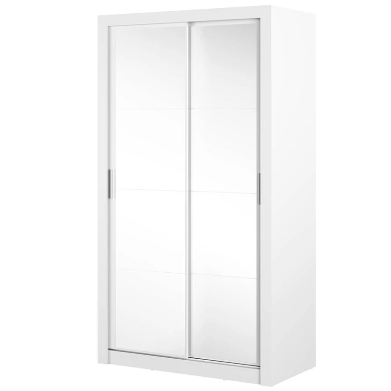 Zrcadlová šatní skříň 120 cm MAWELYN 11 - bílá