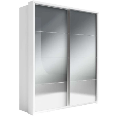 Zrcadlová šatní skříň 180 cm MAWELYN 10 - bílá