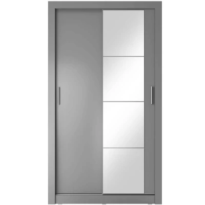 Šatní skříň 120 cm s posuvnými dveřmi MAWELYN 7 - šedá