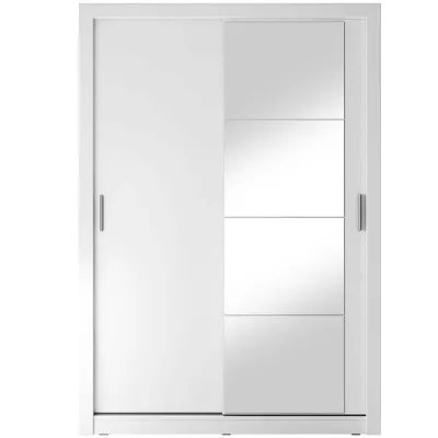 Šatní skříň se zrcadlem 150 cm MAWELYN 5 - bílá