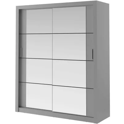 Šatní skříň se zrcadlem 180 cm MAWELYN 4 - šedá