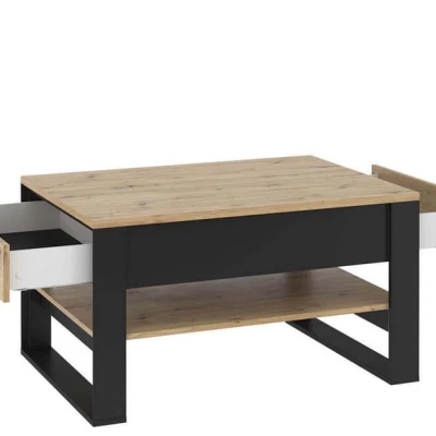 Konferenční stolek QUINTY - dub artisan / černý