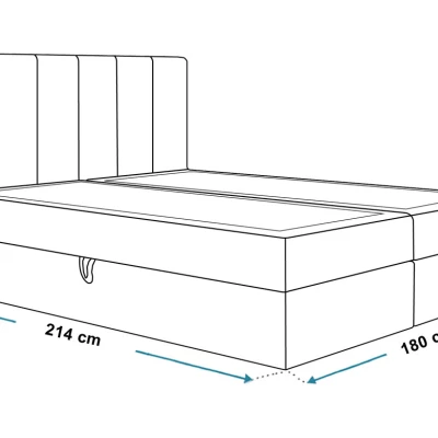 Boxspringová manželská postel BINDI 1 - 180x200, tmavě modrá + topper