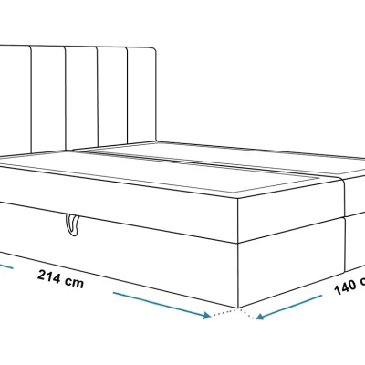 Boxspringová manželská postel BINDI 1 - 140x200, tmavě béžová + topper