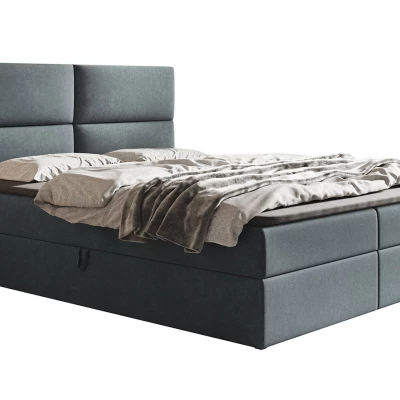 Boxspringová manželská postel CARLA 1 - 160x200, šedá + topper
