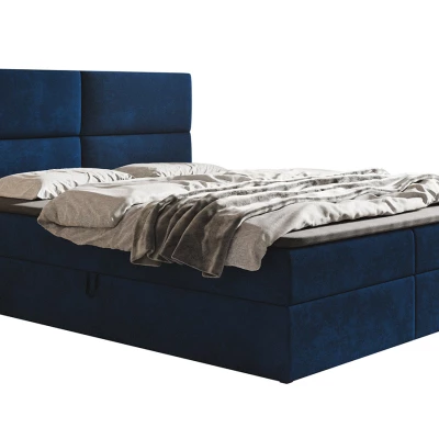 Boxspringová manželská postel CARLA 1 - 140x200, tmavě modrá