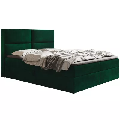 Boxspringová manželská postel CARLA 1 - 180x200, zelená + topper