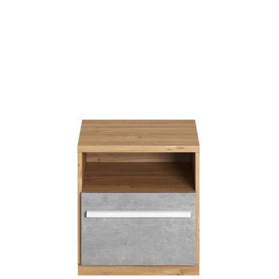 Noční stolek PANAJA - dub nash / bílá / beton