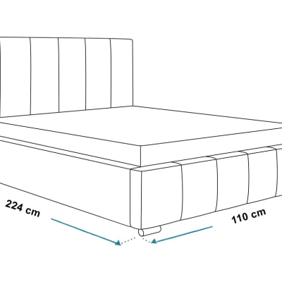 Čalouněná jednolůžková postel LORAIN - 90x200, světle šedá