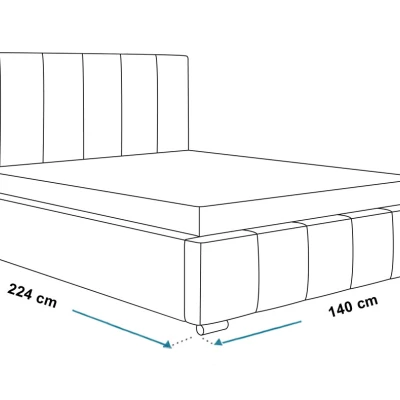 Čalouněná jednolůžková postel LORAIN - 120x200, světle šedá