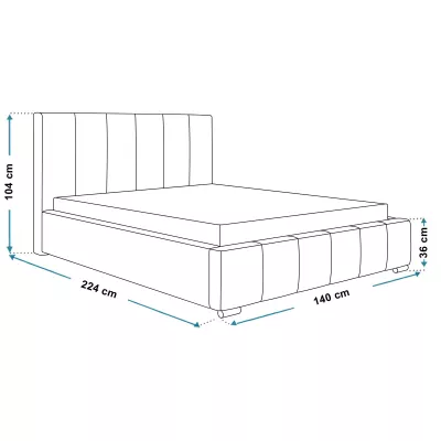 Čalouněná jednolůžková postel LORAIN - 120x200, tmavě béžová