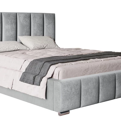 Čalouněná manželská postel LORAIN - 140x200, světle šedá