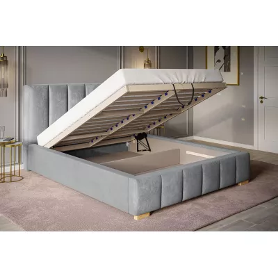 Čalouněná manželská postel LORAIN - 200x200, světle šedá