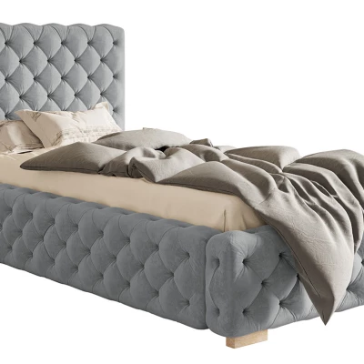 Čalouněná jednolůžková postel MARILOU - 90x200, světle šedá