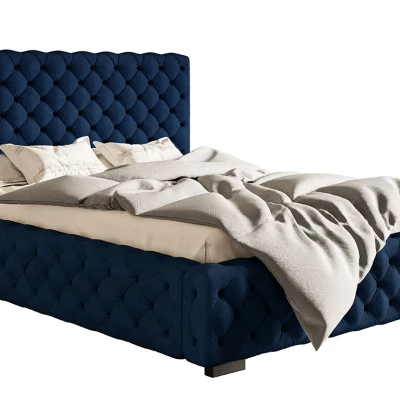 Čalouněná jednolůžková postel MARILOU - 120x200, tmavě modrá