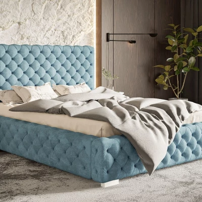Čalouněná manželská postel MARILOU - 160x200, světle modrá