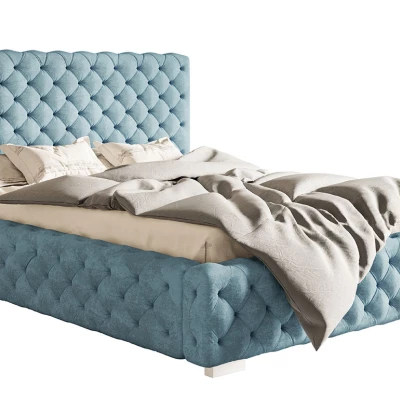 Čalouněná manželská postel MARILOU - 200x200, světle modrá