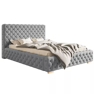 Čalouněná manželská postel MARILOU - 180x200, světle šedá