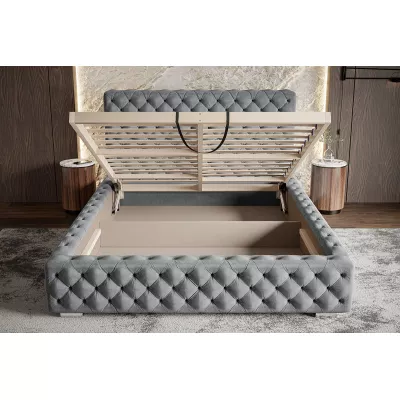 Čalouněná manželská postel MARILOU - 180x200, světle šedá