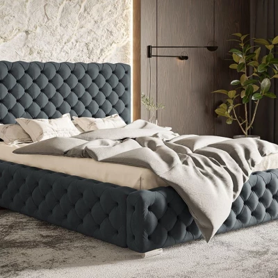 Čalouněná manželská postel MARILOU - 180x200, šedá