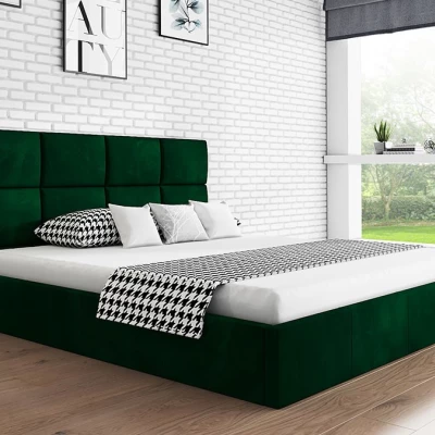 Čalouněná jednolůžková postel CAROLE - 120x200, zelená