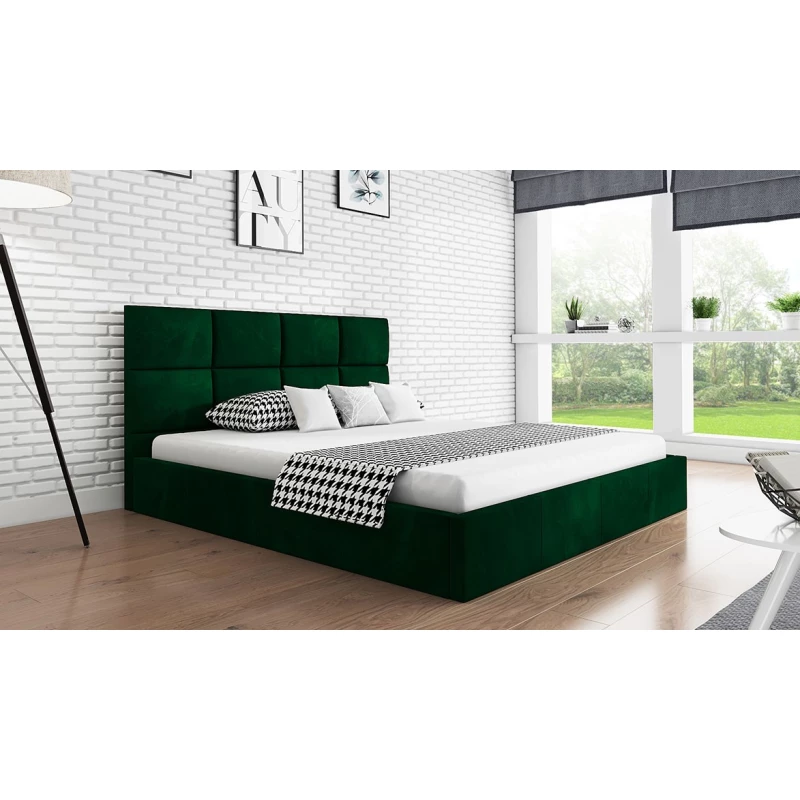 Čalouněná manželská postel CAROLE - 160x200, zelená