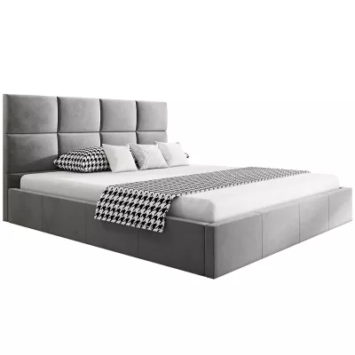 Čalouněná manželská postel CAROLE - 180x200, světle šedá