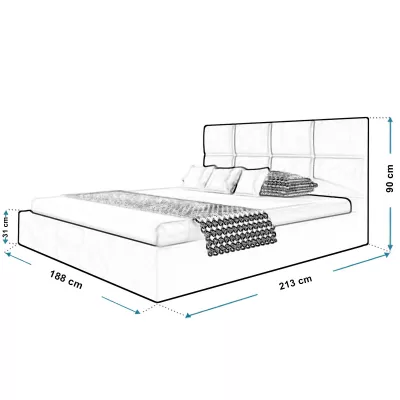 Čalouněná manželská postel CAROLE - 180x200, světle šedá