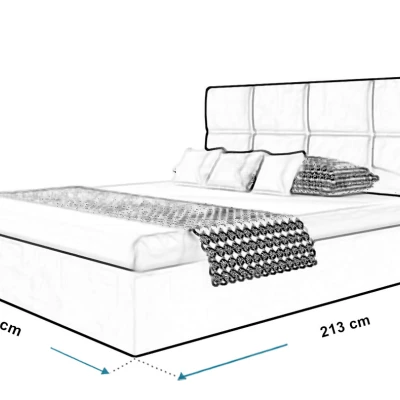 Čalouněná manželská postel CAROLE - 140x200, světle béžová