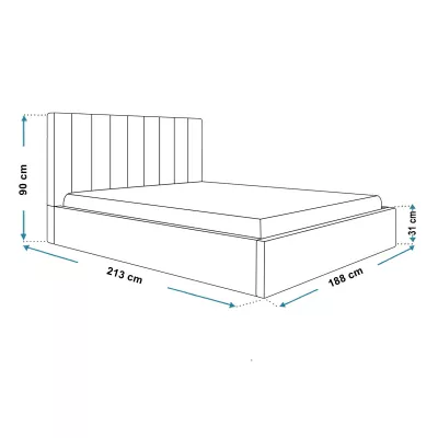 Čalouněná manželská postel LEORA - 180x200, světle béžová