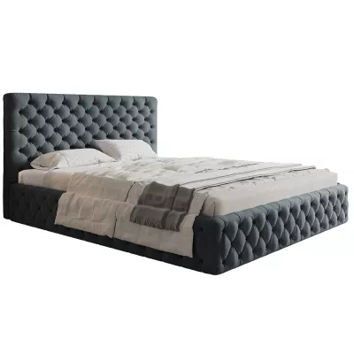 Čalouněná manželská postel KESIA - 180x200, šedá