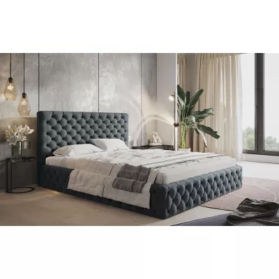 Čalouněná manželská postel KESIA - 160x200, šedá