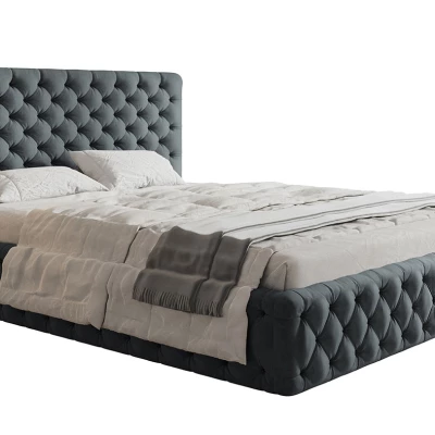 Čalouněná manželská postel KESIA - 160x200, šedá