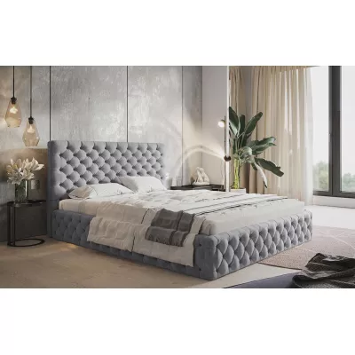 Čalouněná manželská postel KESIA - 180x200, světle šedá