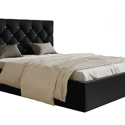 Čalouněná manželská postel HANELE - 160x200, černá