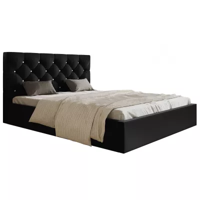 Čalouněná manželská postel HANELE - 180x200, černá