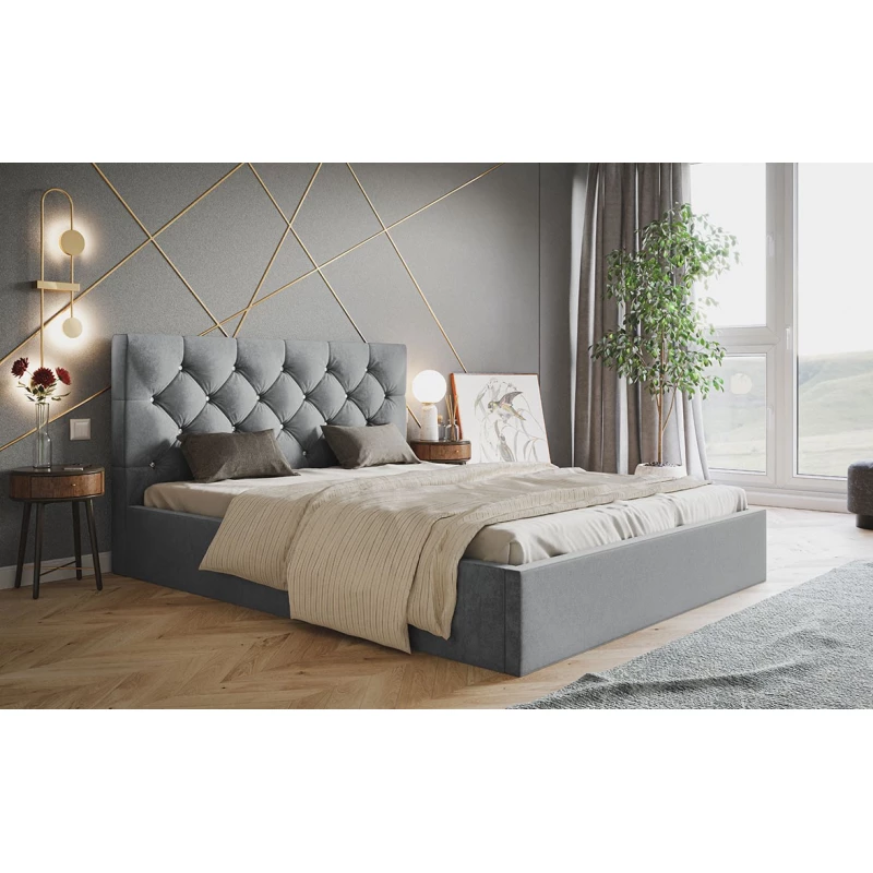 Čalouněná jednolůžková postel HANELE - 120x200, světle šedá